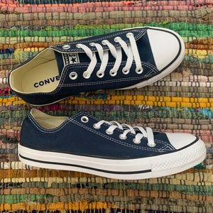 Navy blue low top Converse